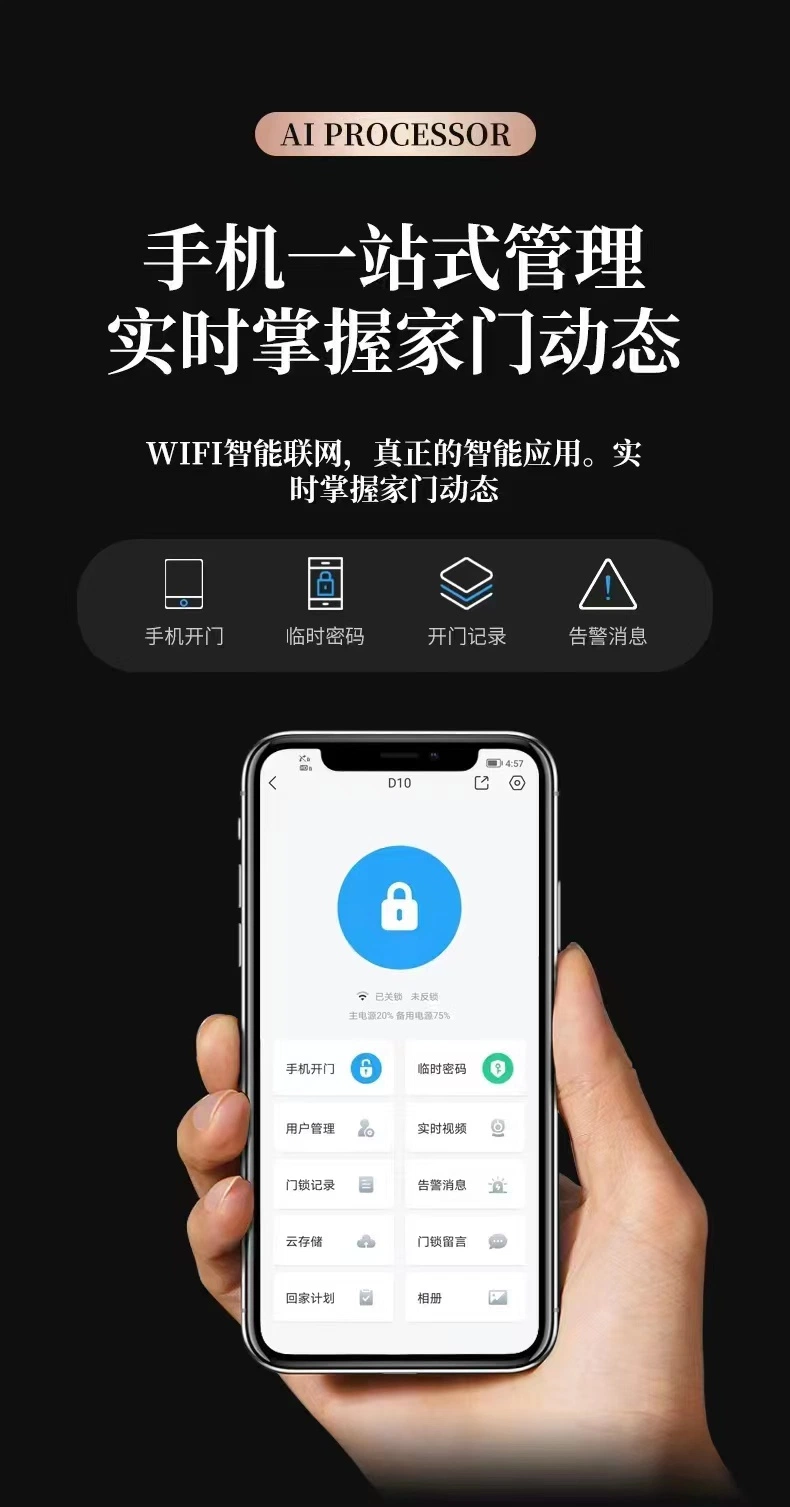 3D Face Recognition Fingerprint Smart Door Lock Smart Home Lock Door Tuya & Ttlock Supported